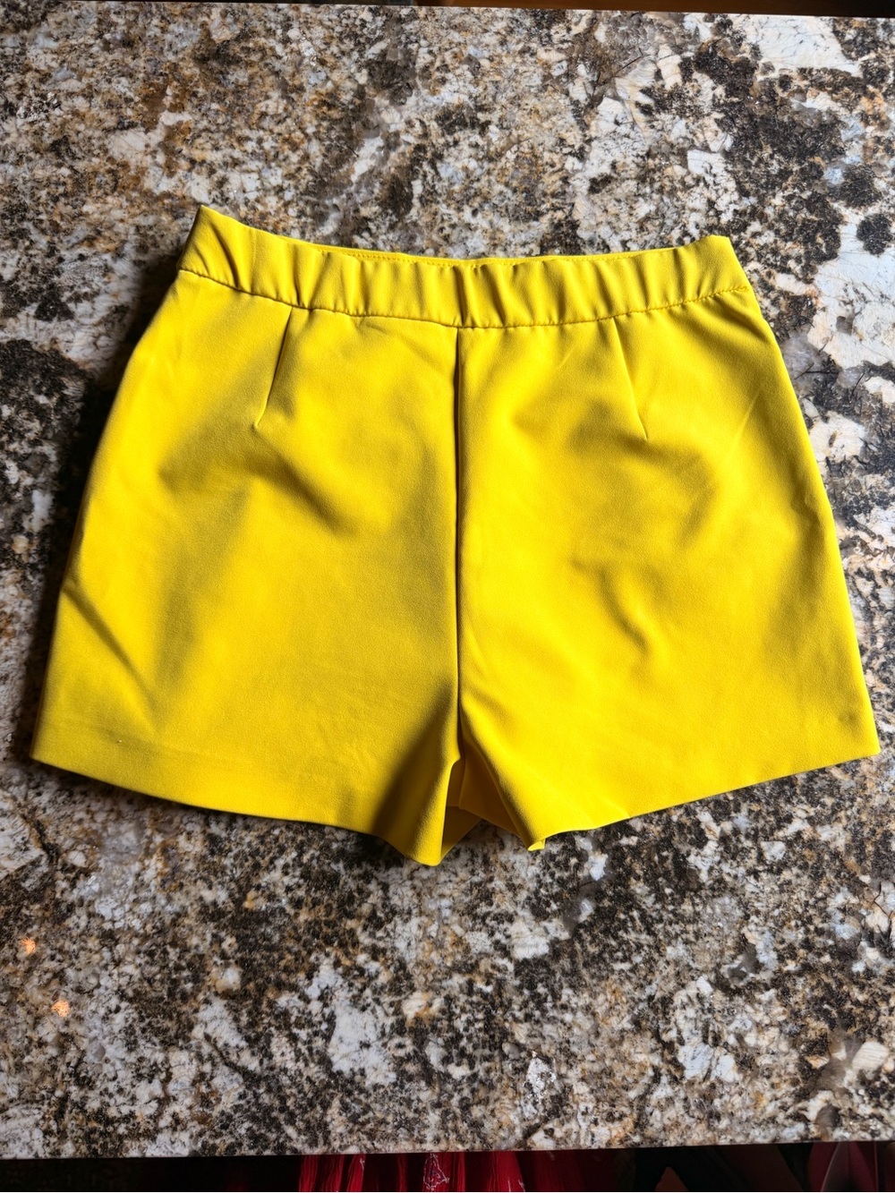 Zara Yellow Ruffle Skort, high waist, side zip, elastic back waist, CUTE! Size S - Picture 6 of 13